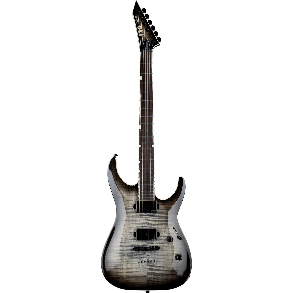 ESP LTD MH-1000NT Flamed Maple Electric Guitar, Charcoal Burst - View 2 | MusicMarket