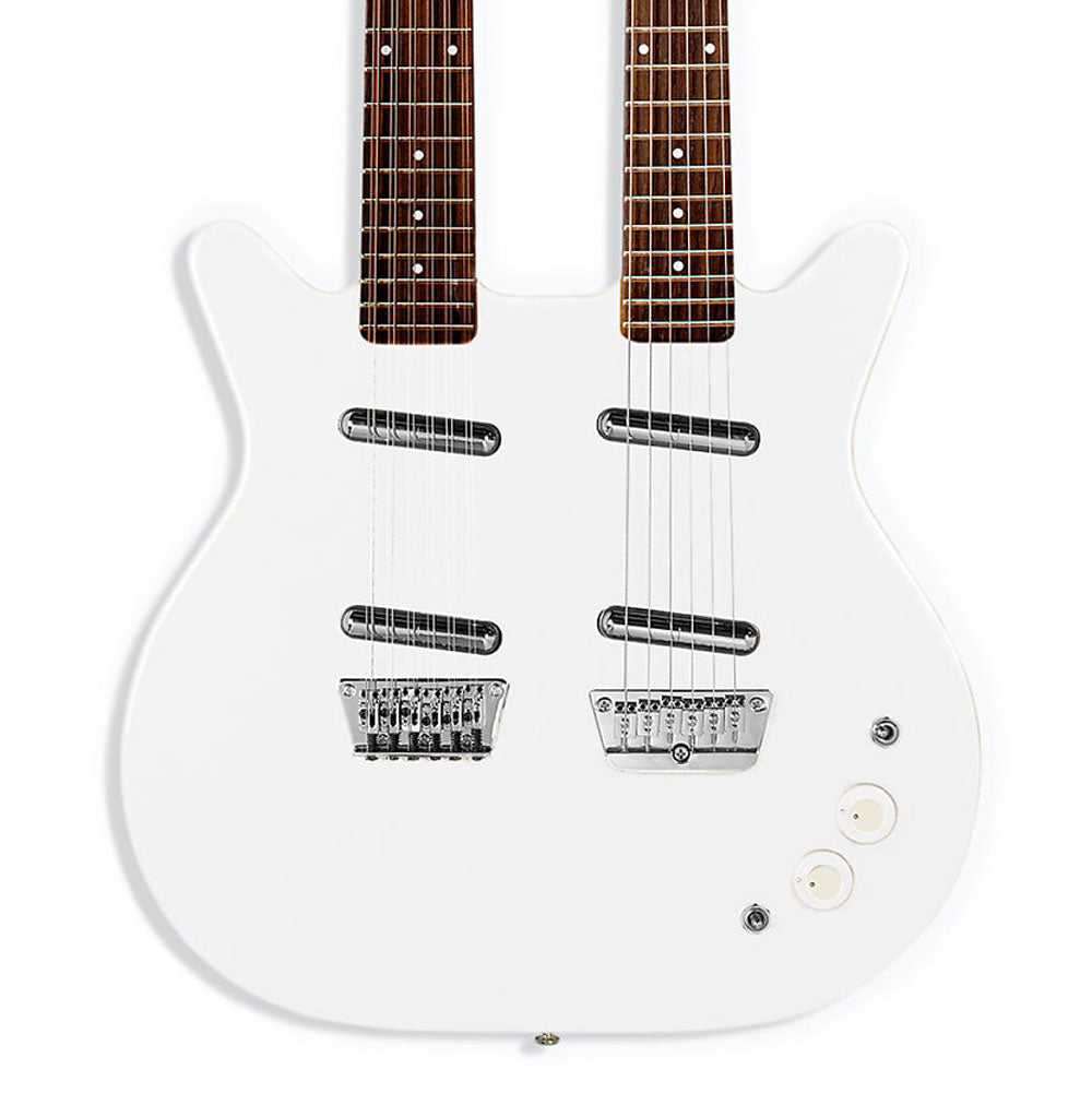 Danelectro Limited Edition 12/6 String Double Neck Electric Guitar - White Pearl - MusicMarket