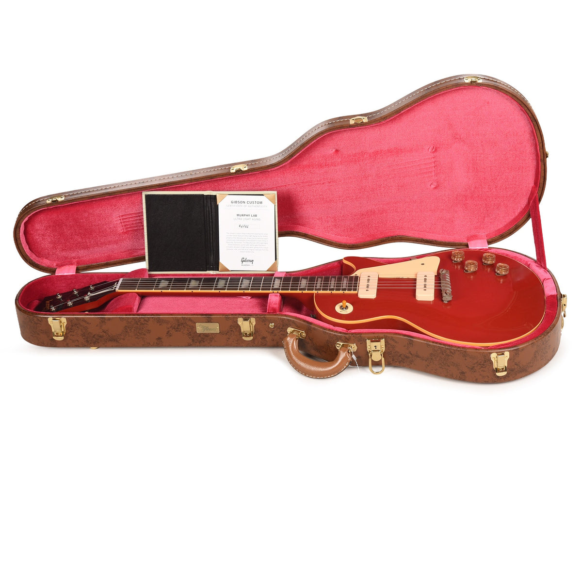 Gibson Custom Shop 1954 Les Paul Antique Cardinal Red Murphy Lab Ultra Light Aged - Angle 8 | MUSICTONER