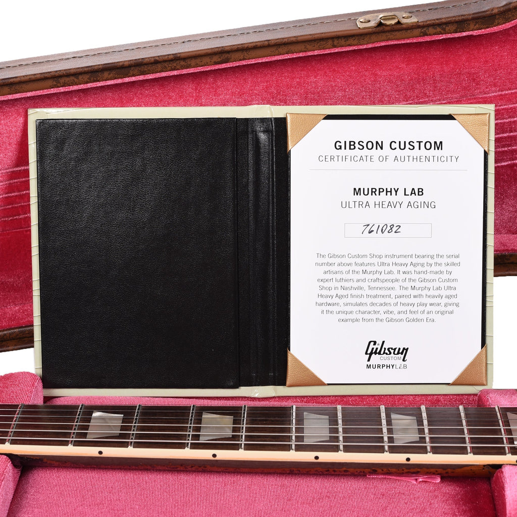 Gibson Custom Shop 1957 Les Paul Standard "CME Spec" Ebony Over Goldtop Murphy Lab Ultra Heavy - Angle 9 | MUSICTONER