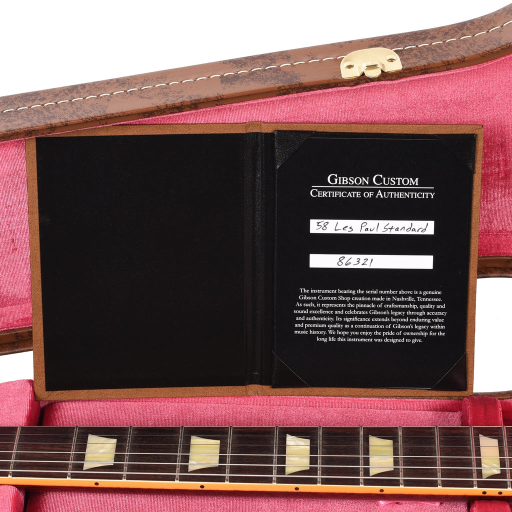 Gibson Custom Shop 1958 Les Paul Standard Reissue Lemon Burst VOS - Angle 8 | MUSICTONER