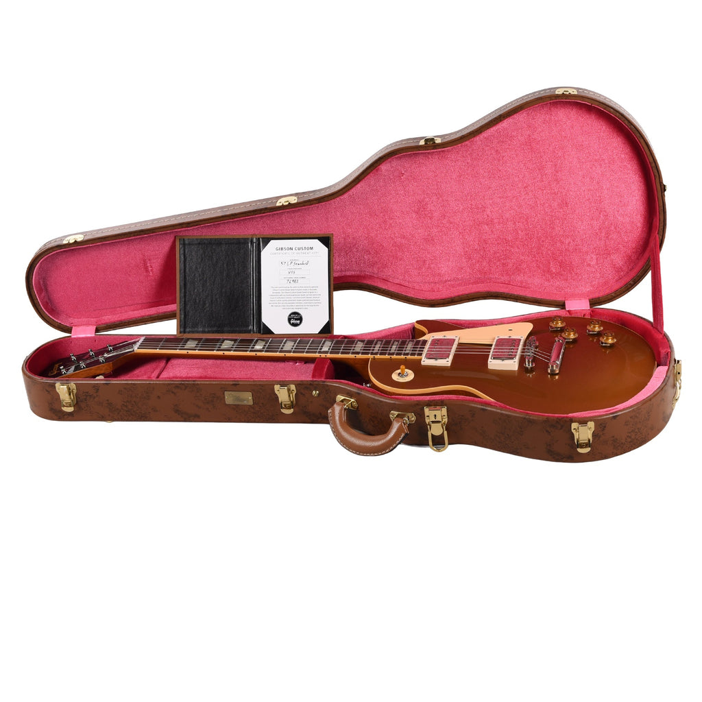 Gibson Custom  Shop1957 Les Paul Goldtop "CME Spec" Double Gold VOS w/59 Carmelita Neck - Angle 8 | MUSICTONER