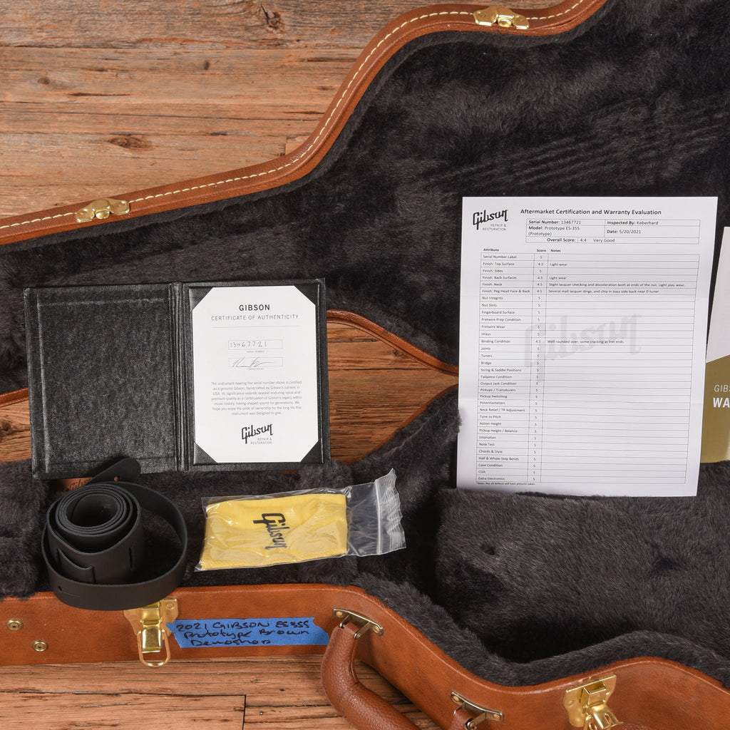 Gibson Prototype ES-335 String Through Mocha Brown 2021 - Angle 10 | MUSICTONER