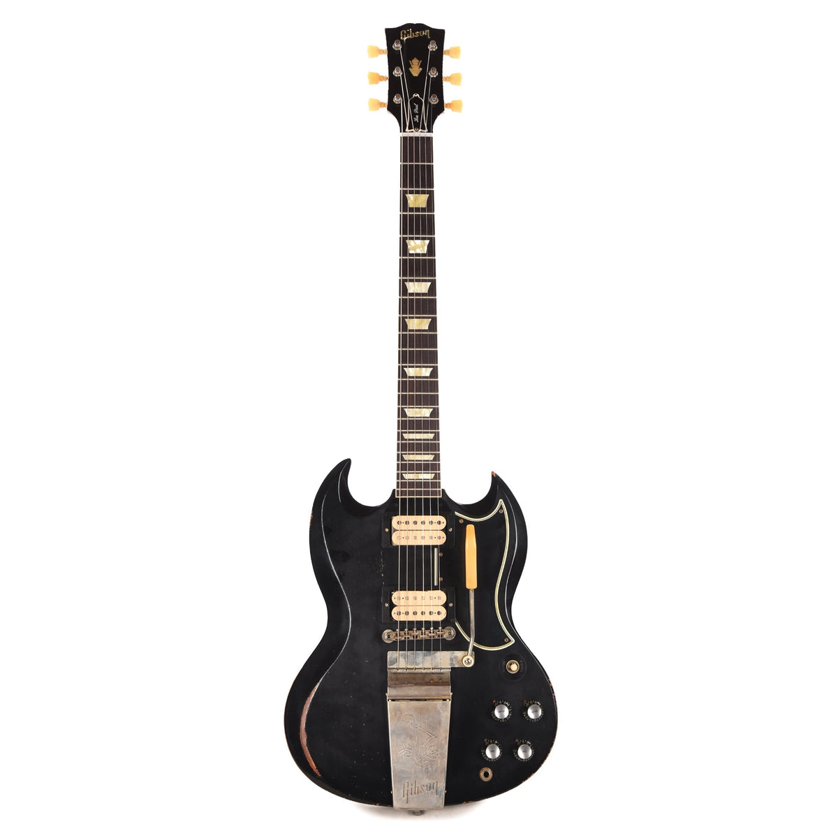 Gibson Custom Shop 1961 Les Paul SG Standard "CME Spec" Antique Ebony Murphy Lab Heavy Aged NH - Angle 4 | MUSICTONER