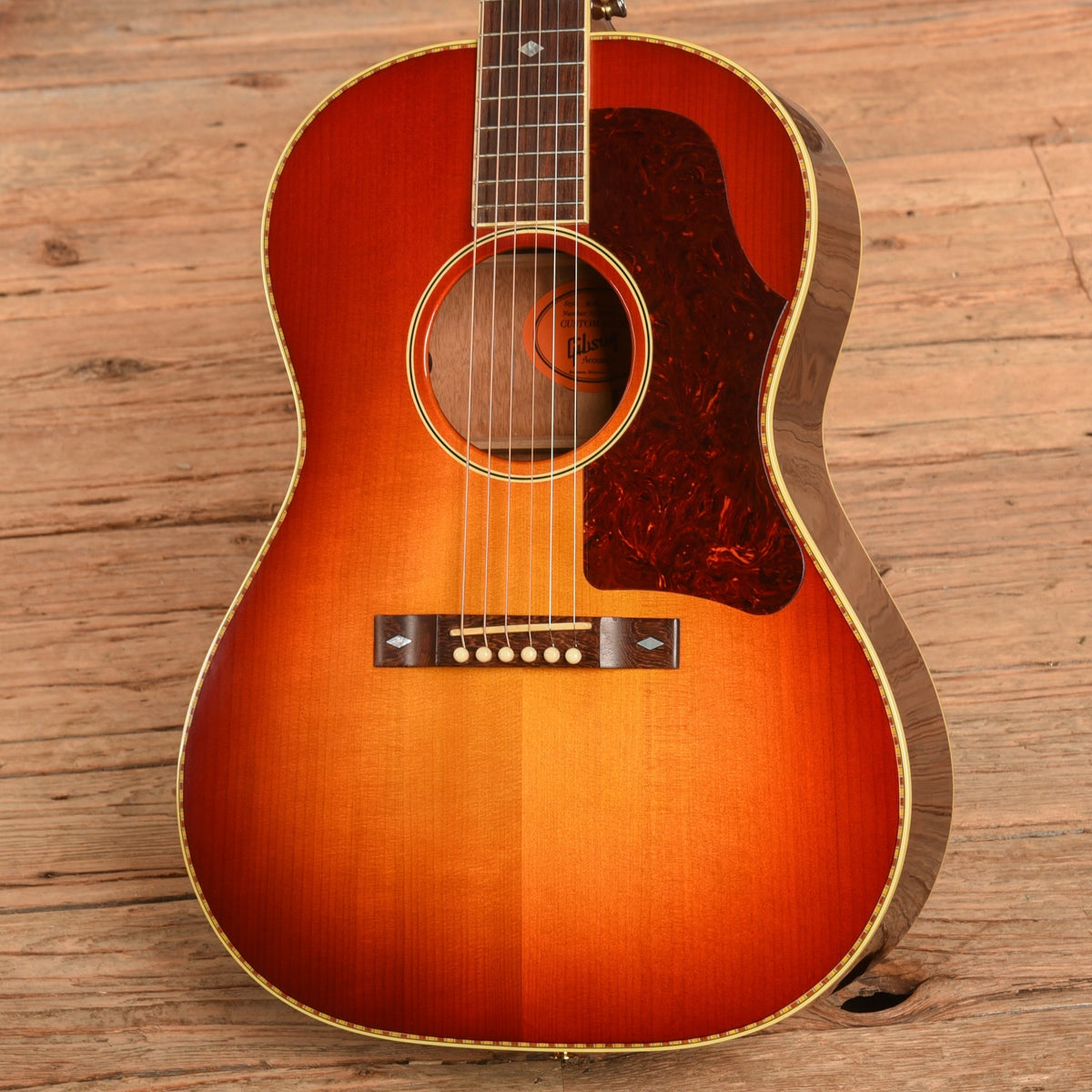Gibson B-25 Red Sunburst Custom Built for John Oates Sunburst 2010 - John Oates - Angle 2 | MUSICTONER