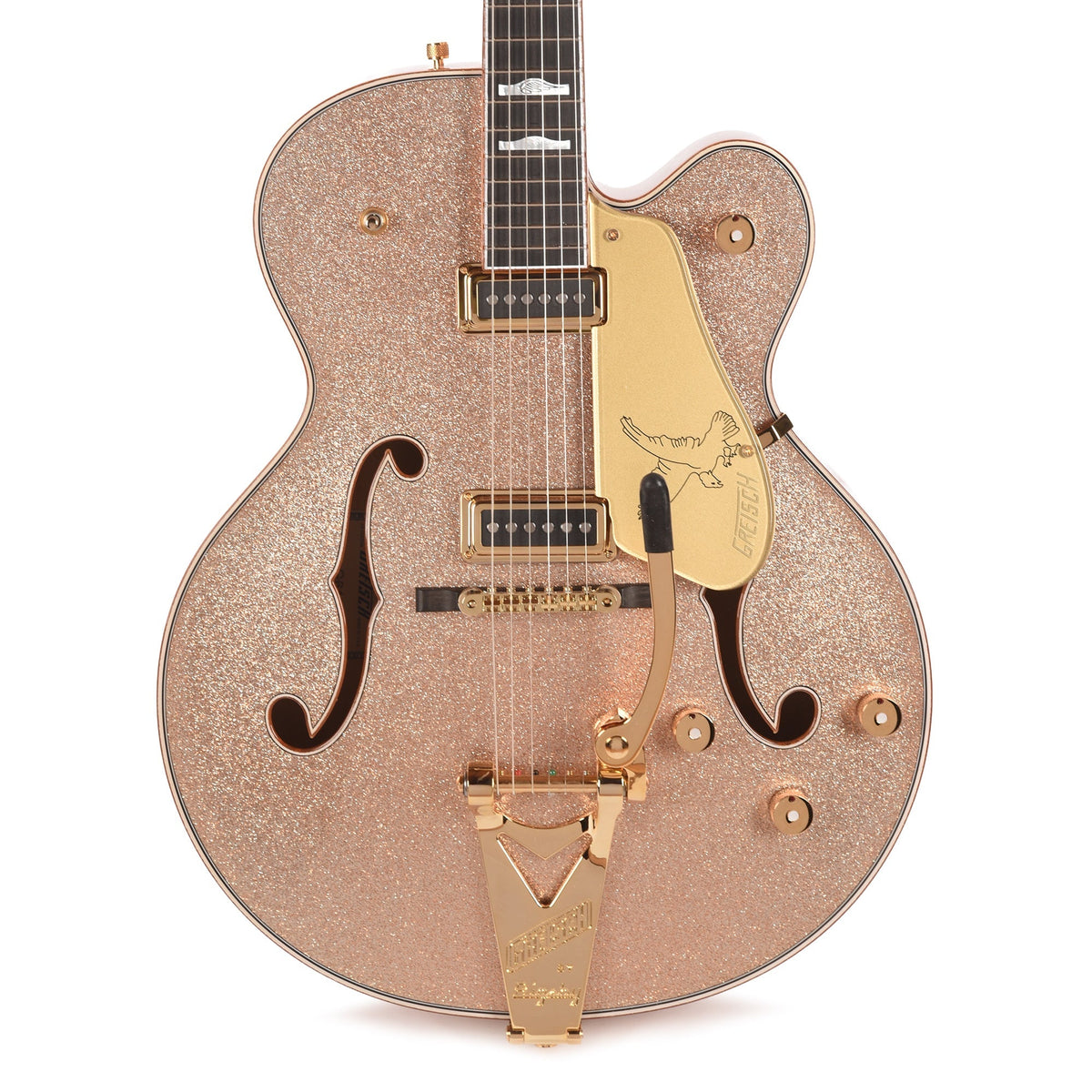 Gretsch Custom Shop G6136-55 Falcon NOS Aged Champagne Sparkle Master Built by Chad Henrichsen - Angle 2 | MUSICTONER