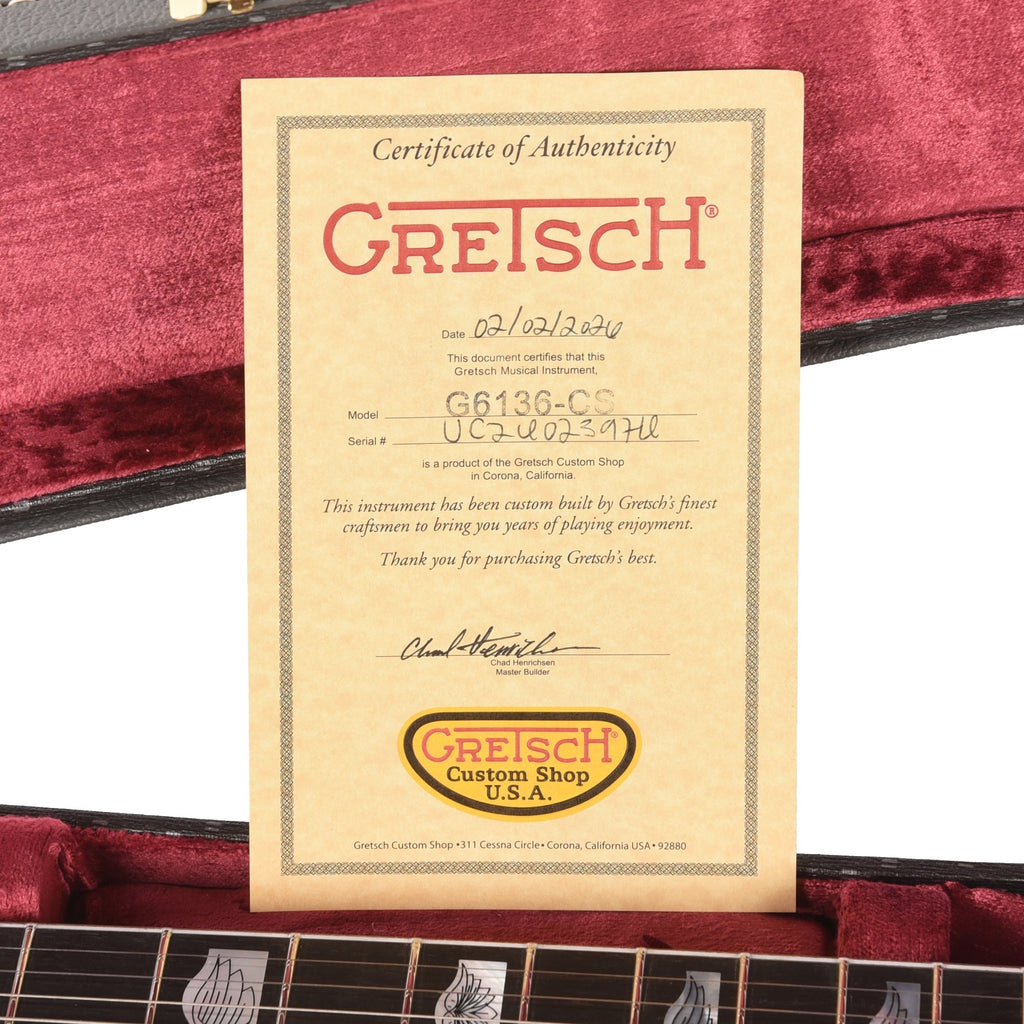 Gretsch Custom Shop G6136-55 Falcon NOS Aged Champagne Sparkle Master Built by Chad Henrichsen - Angle 10 | MUSICTONER