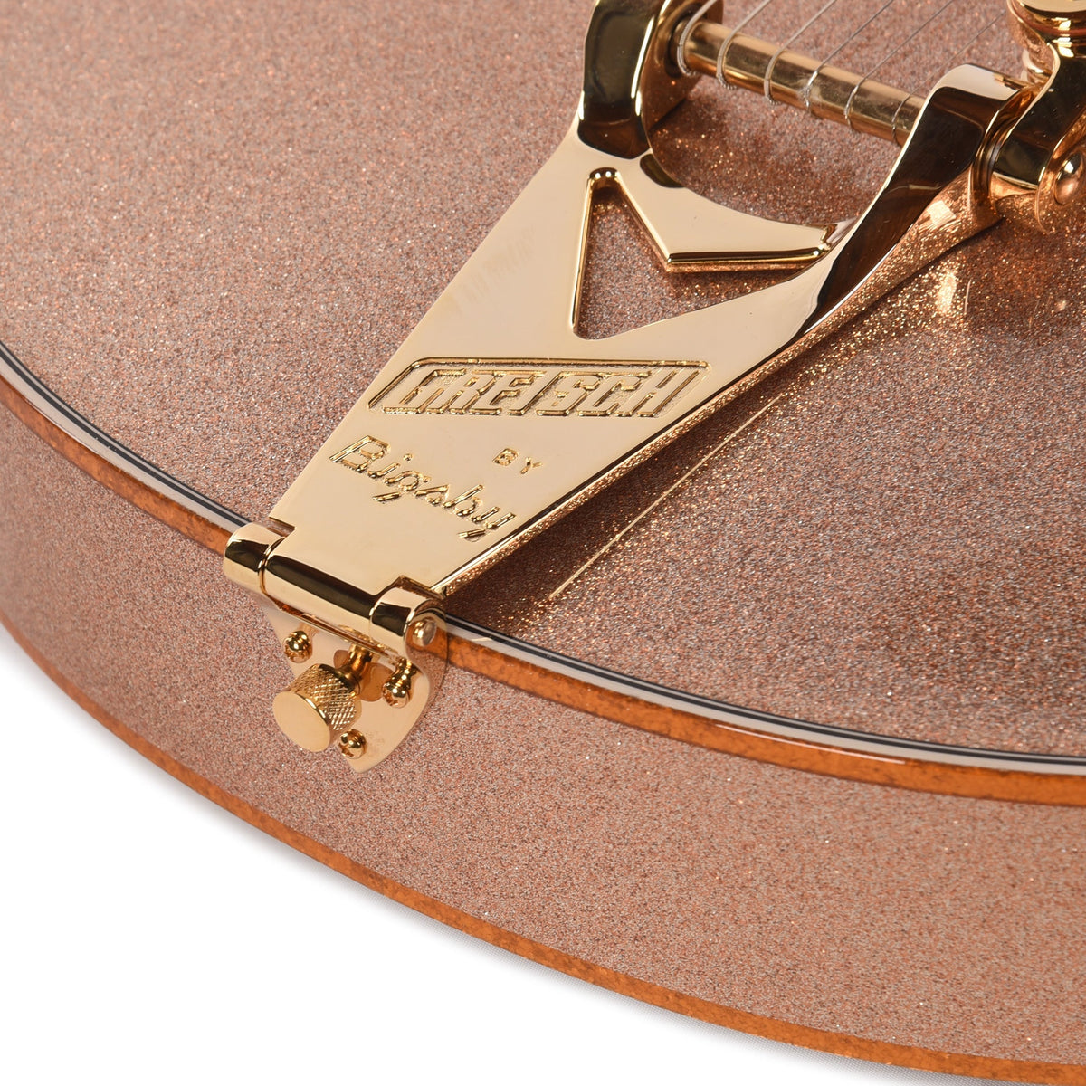 Gretsch Custom Shop G6136-55 Falcon NOS Aged Champagne Sparkle Master Built by Chad Henrichsen - Angle 12 | MUSICTONER