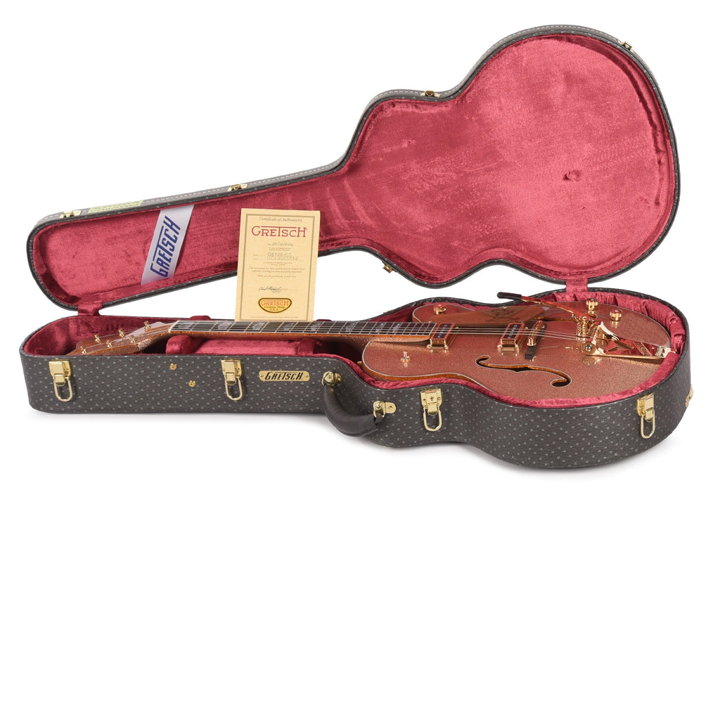 Gretsch Custom Shop G6136-55 Falcon NOS Aged Champagne Sparkle Master Built by Chad Henrichsen - Angle 9 | MUSICTONER