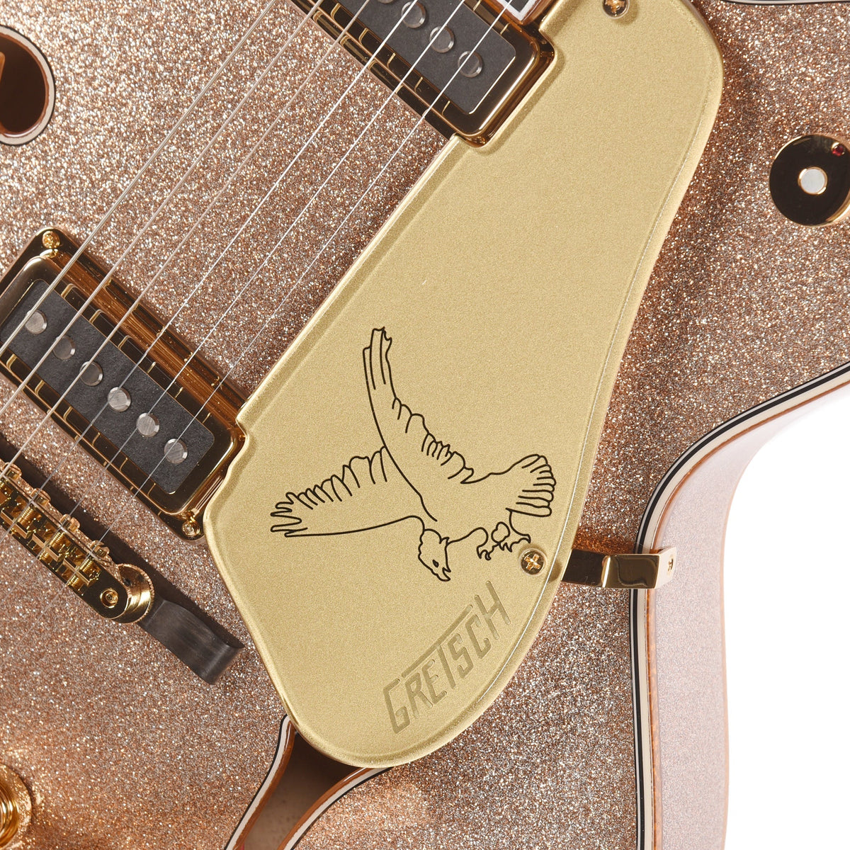 Gretsch Custom Shop G6136-55 Falcon NOS Aged Champagne Sparkle Master Built by Chad Henrichsen - Angle 11 | MUSICTONER