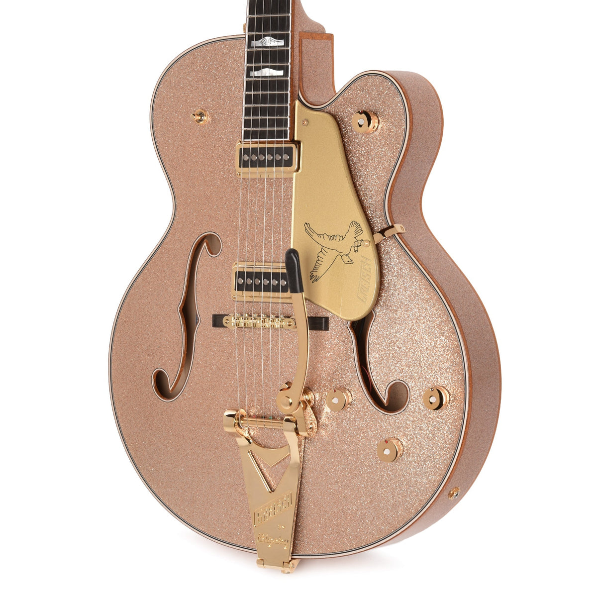 Gretsch Custom Shop G6136-55 Falcon NOS Aged Champagne Sparkle Master Built by Chad Henrichsen - Angle 3 | MUSICTONER
