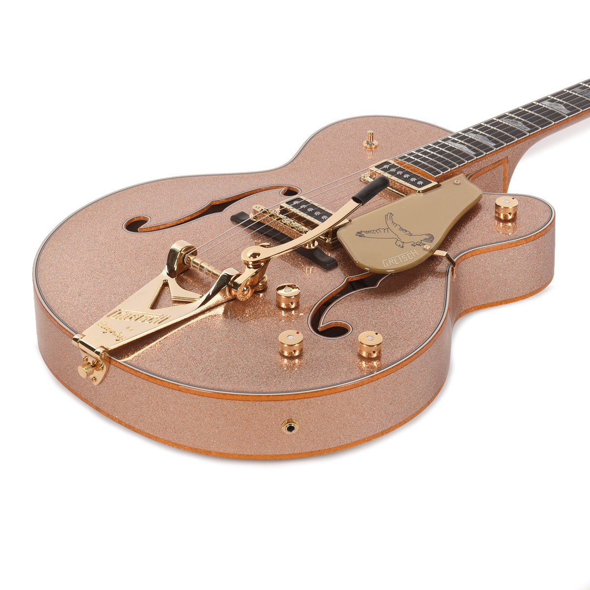 Gretsch Custom Shop G6136-55 Falcon NOS Aged Champagne Sparkle Master Built by Chad Henrichsen - Angle 13 | MUSICTONER