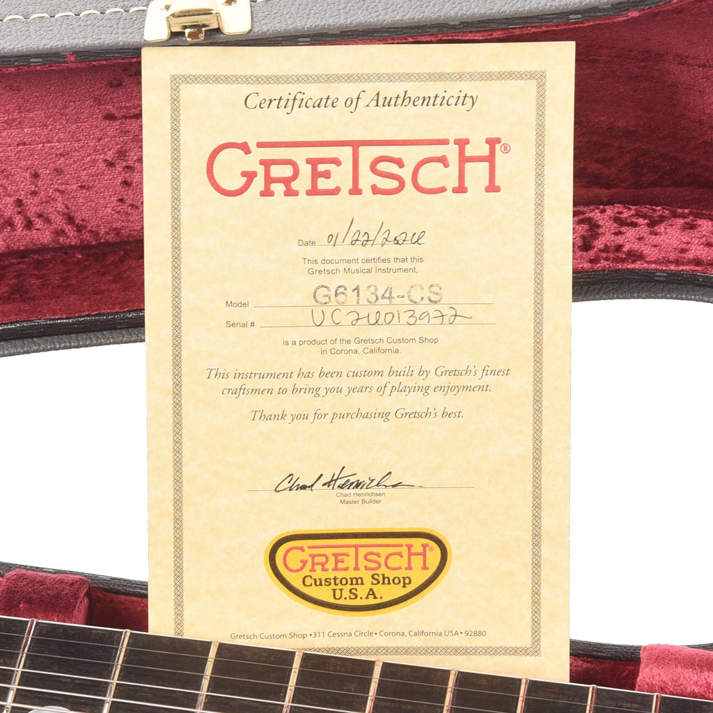 Gretsch Custom Shop G6134-55 Cocobolo Top Penguin NOS Natural Master Built by Chad Henrichsen - Angle 10 | MUSICTONER