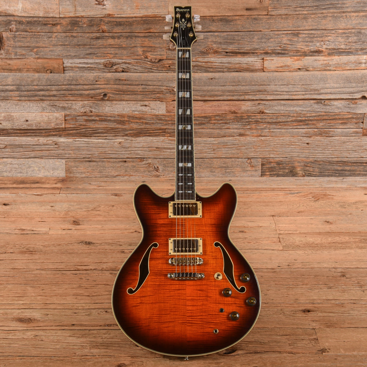 Ibanez AS200 Sunburst 1980s - Angle 4 | MUSICTONER