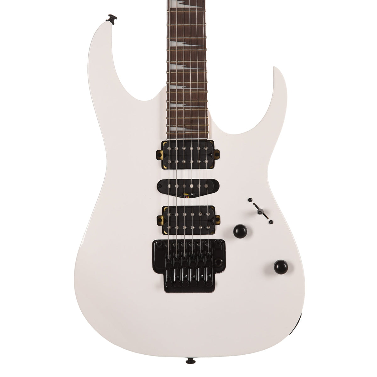 Ibanez RG470DXBWH RG Standard Electric Guitar White - Angle 2 | MUSICTONER