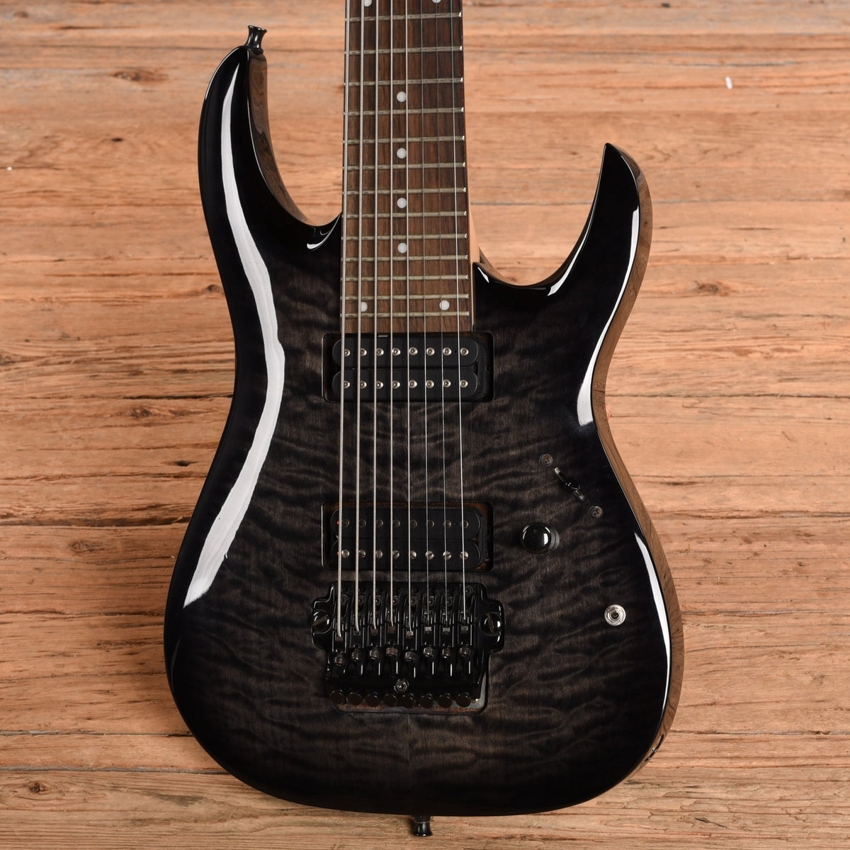 Ibanez RGA8QM Trans Black 2011 - Angle 2 | MUSICTONER