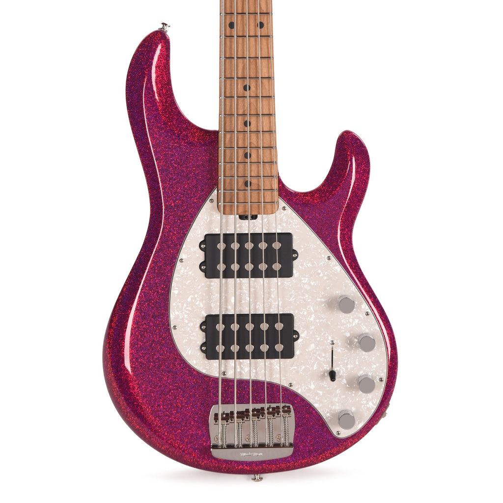Music Man StingRay Special 5 HH Bass Soda Pink Sparkle - Angle 2 | MUSICTONER