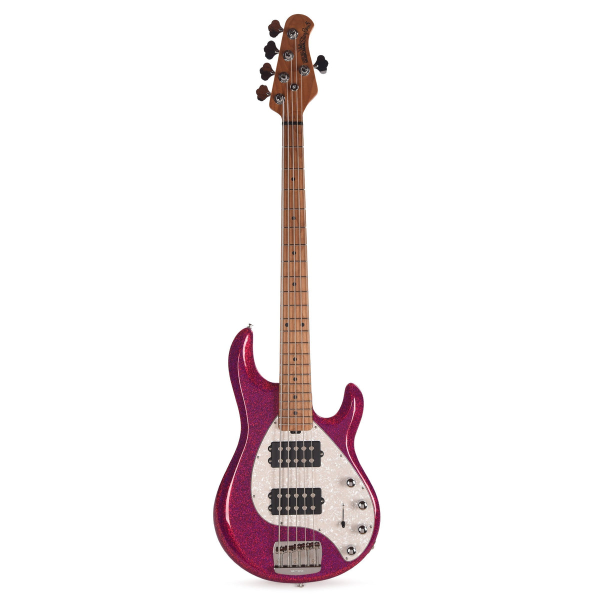 Music Man StingRay Special 5 HH Bass Soda Pink Sparkle - Angle 4 | MUSICTONER