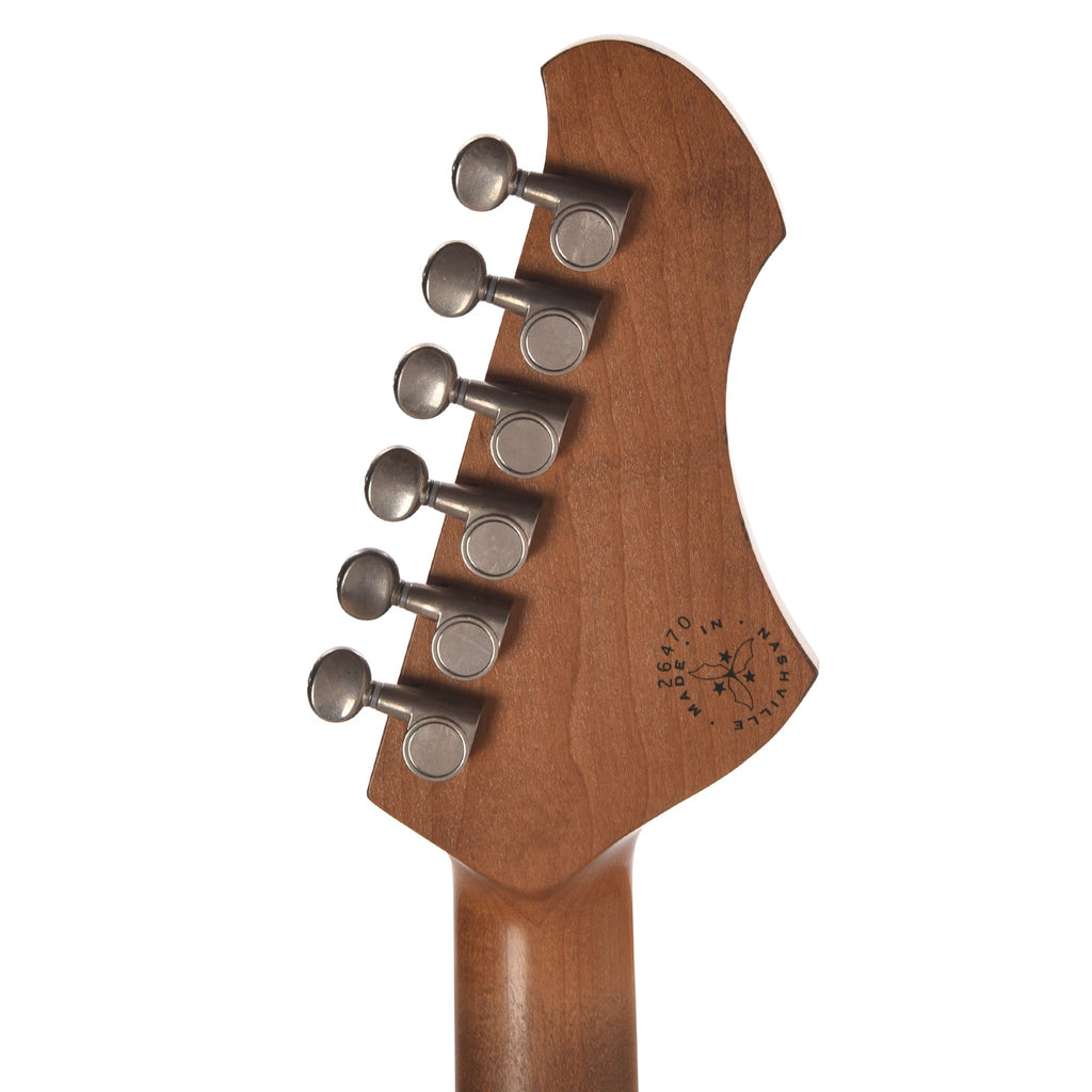 Novo Serus J Cadillac Green Light Distress w/ Fralin P-90 Pickups Left-Handed - Angle 7 | MUSICTONER