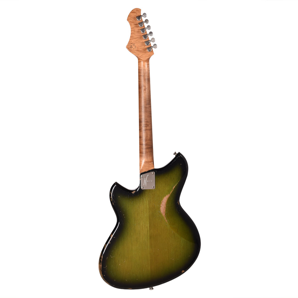 Novo Serus J HH Cat's Eye Burst Medium Distress w/ Fralin Pure PAF Pickups - Angle 5 | MUSICTONER
