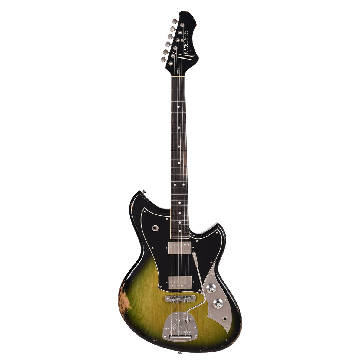 Novo Serus J HH Cat's Eye Burst Medium Distress w/ Fralin Pure PAF Pickups - Angle 4 | MUSICTONER