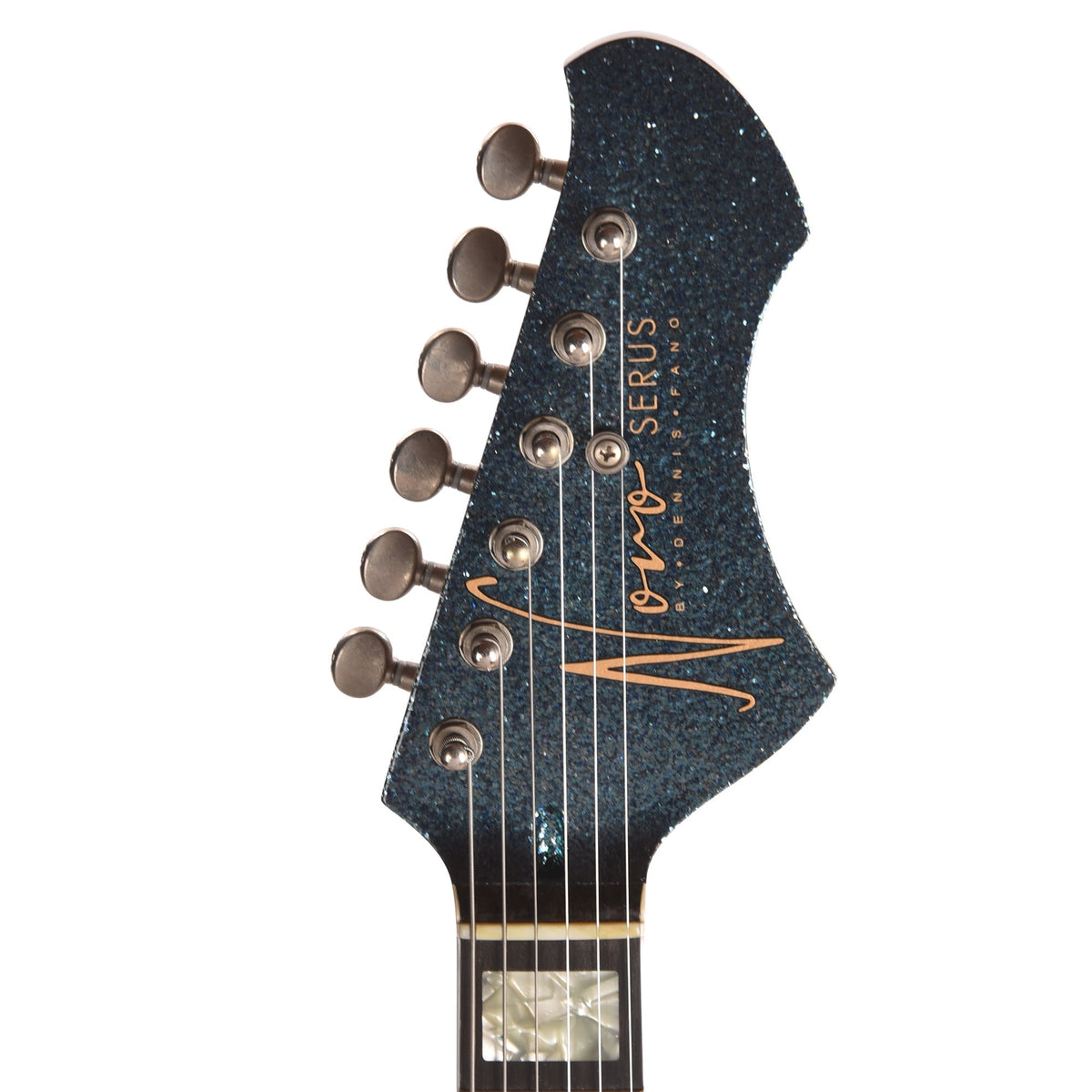 Novo Serus JHH Extra Light Distress Merman Sparkle w/Fralin Pure PAF Humbuckers - Angle 6 | MUSICTONER