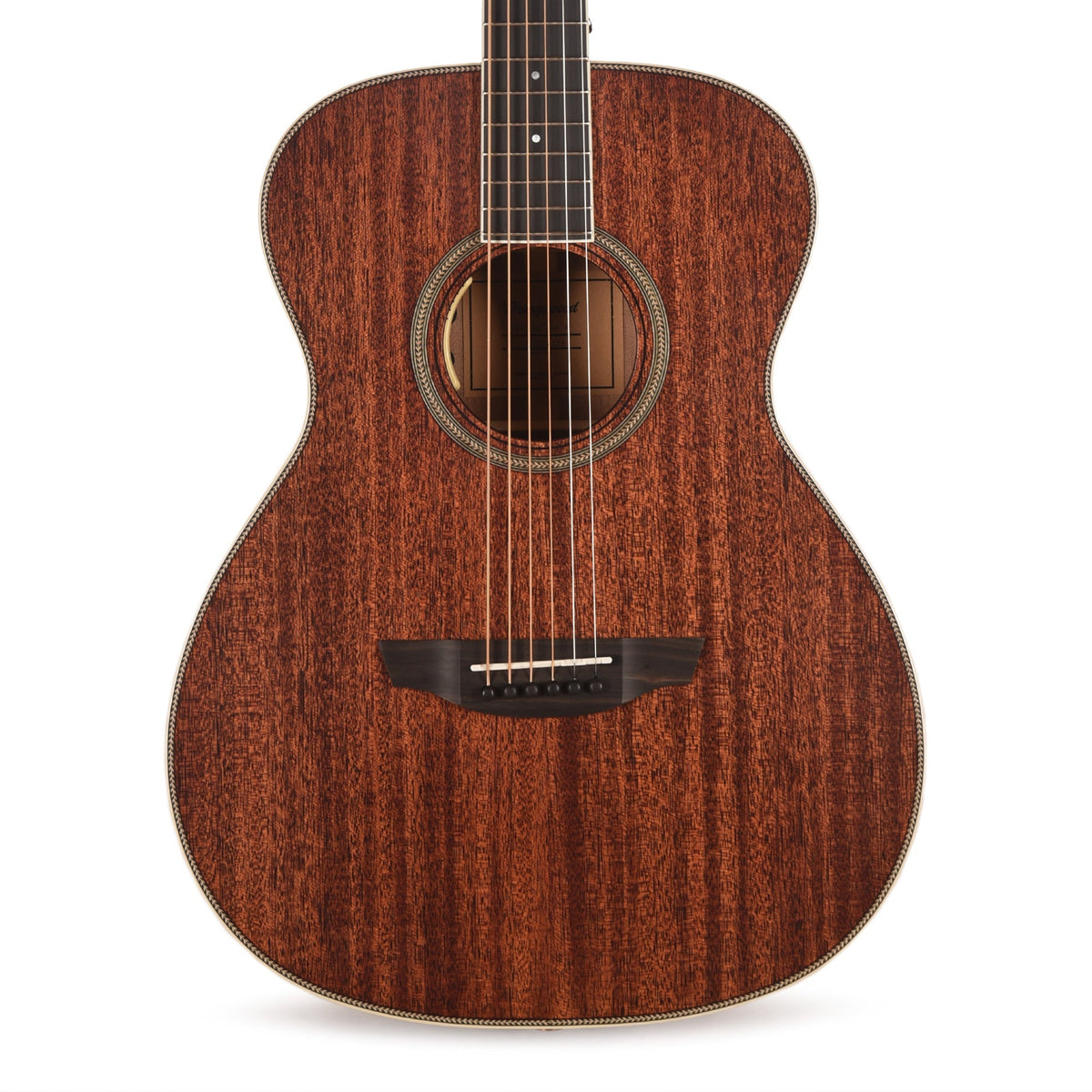 Orangewood Willow Live Baritone Grand Concert Acoustic-Electric Guitar Natural Mahogany Satin w/ - Angle 2 | MUSICTONER
