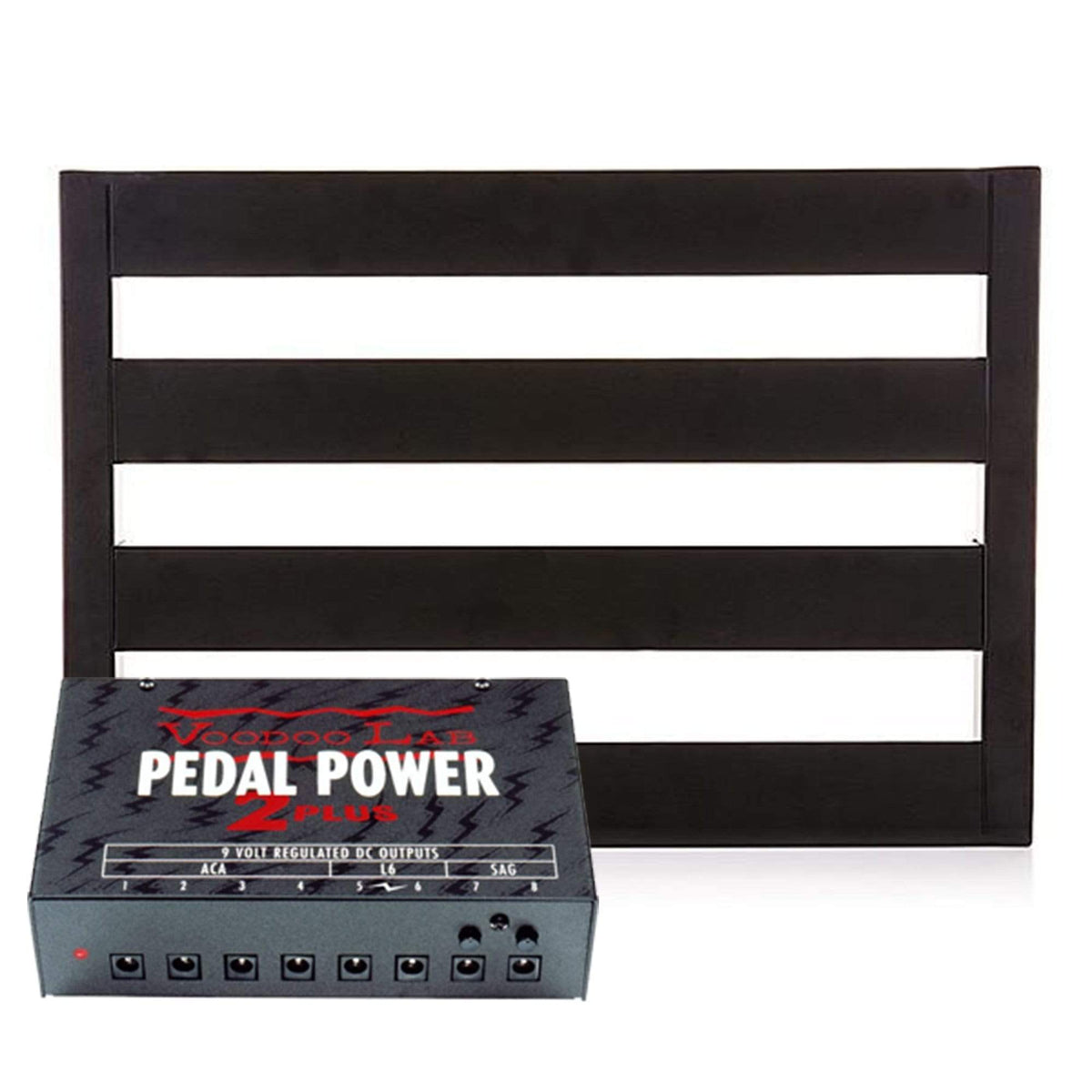 Pedaltrain Classic JR Pedalboard 4 Rails 18x12.5 w/Soft Case Bundle w/ Voodoo Lab Pedal Power 2 PLUS Power - MusicMarket