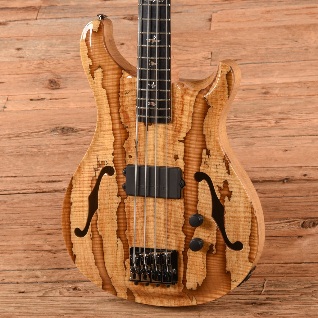 PRS Private Stock Short Scale Hollowbody Bass 4 Natural w/ Smoked Burst 2018 - Angle 2 | MUSICTONER