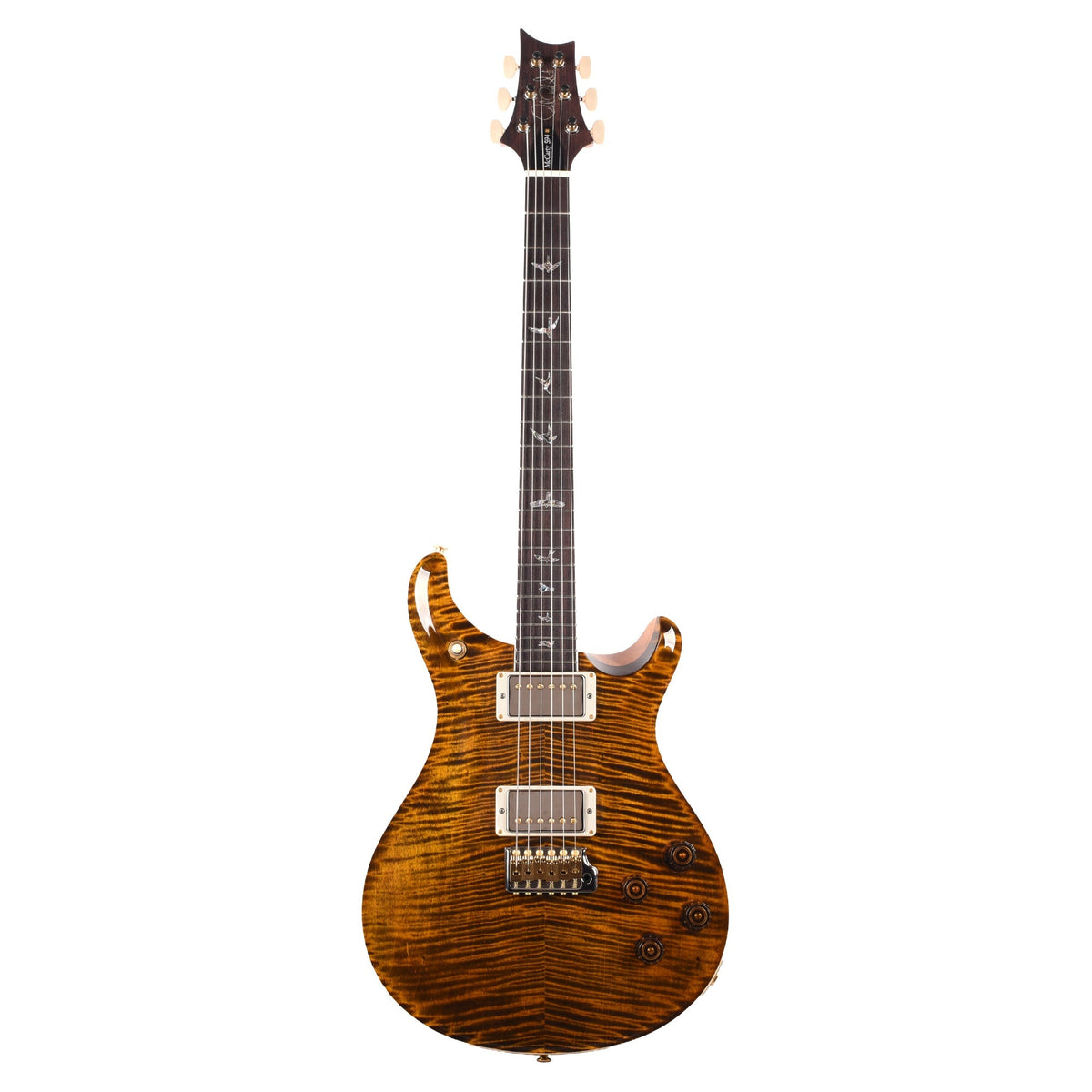 PRS Wood Library McCarty 594 Tremolo Flame 10 Top Tiger Eye - Angle 5 | MUSICTONER
