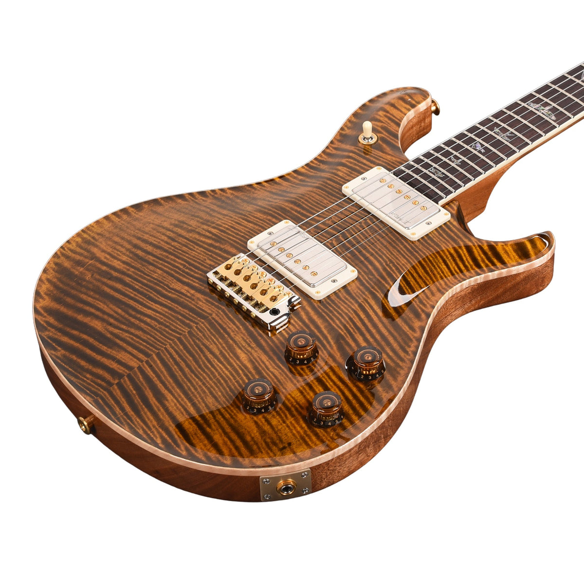 PRS Wood Library McCarty 594 Tremolo Flame 10 Top Tiger Eye - Angle 10 | MUSICTONER