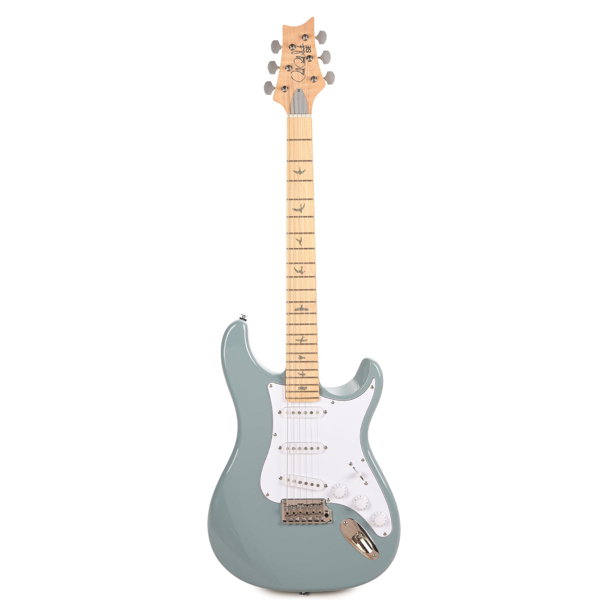 PRS SE Silver Sky Maple Stone Blue - Angle 4 | MUSICTONER