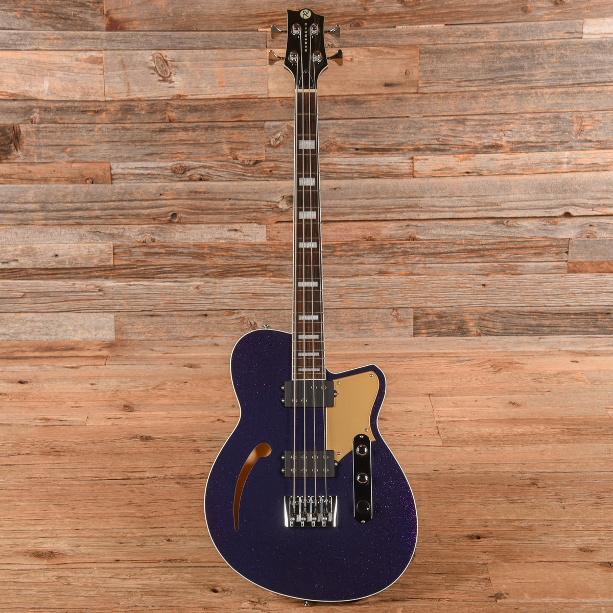 Reverend Linh Le Signature Lil LinhBacker Purple Sparkle - Angle 4 | MUSICTONER