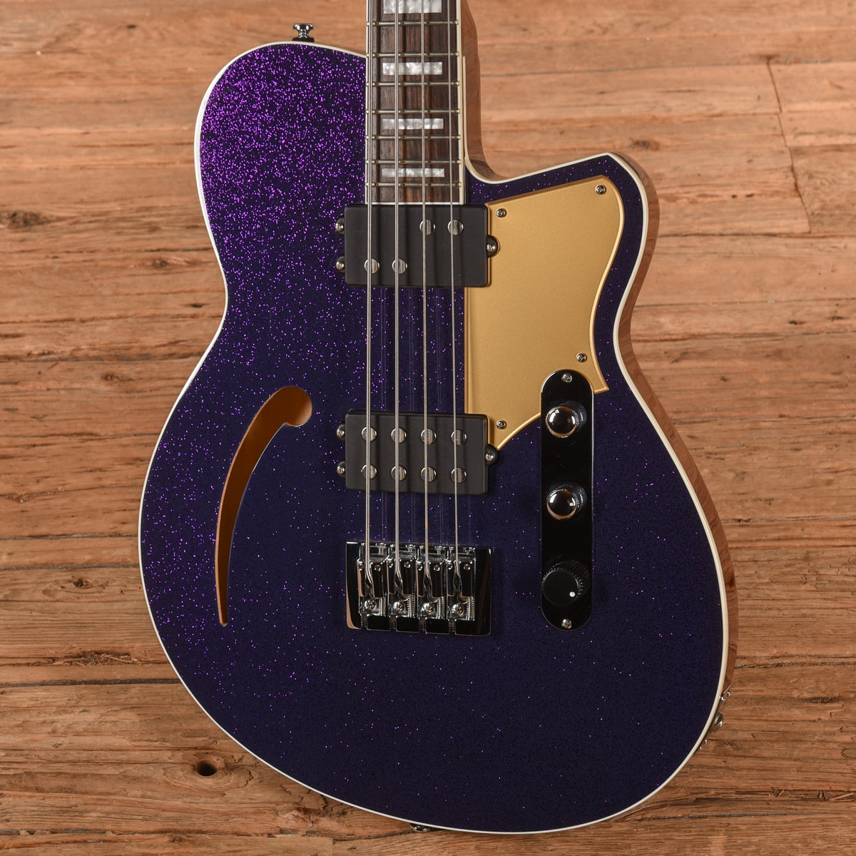 Reverend Linh Le Signature Lil LinhBacker Purple Sparkle - Angle 2 | MUSICTONER