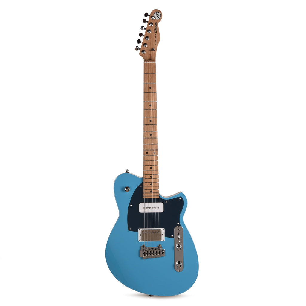 Reverend Charger H90 Electric Guitar w/ Wilkinson Ohana Blue - Angle 4 | MUSICTONER