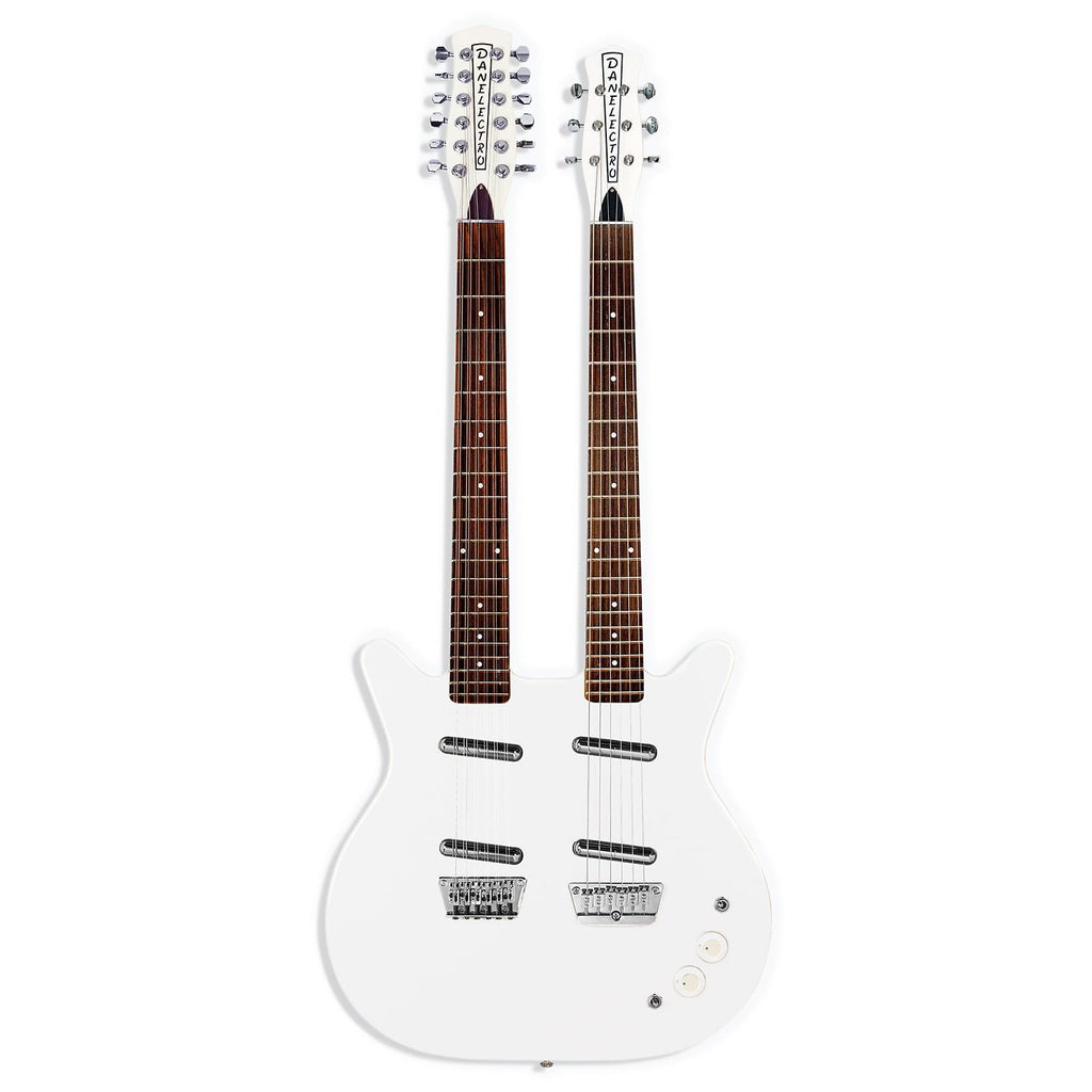 Danelectro Limited Edition 12/6 String Double Neck Electric Guitar - White Pearl - View 2 | MusicMarket