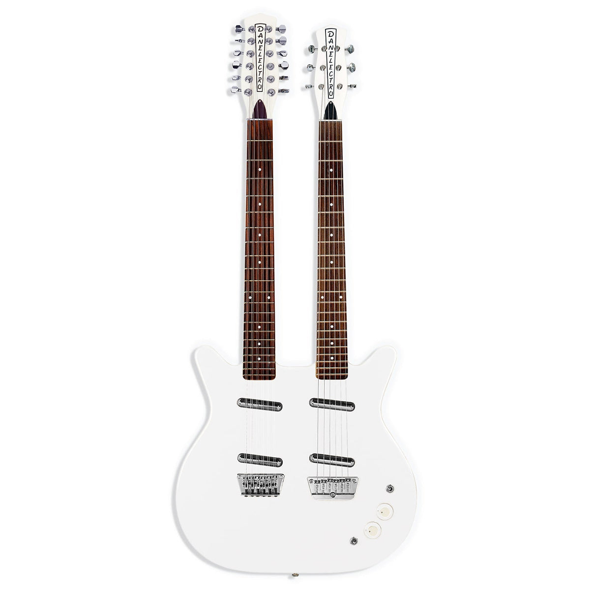 Danelectro Limited Edition 12/6 String Double Neck Electric Guitar - White Pearl - View 2 | MusicMarket