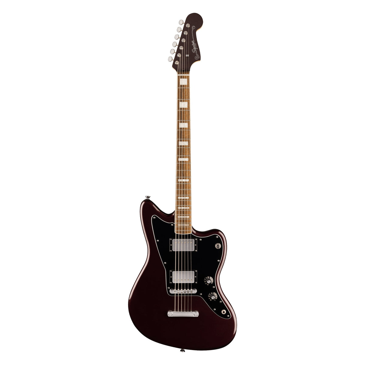 Squier Paranormal Baritone Jazzmaster HH Oxblood w/Painted Headcap - MUSICTONER