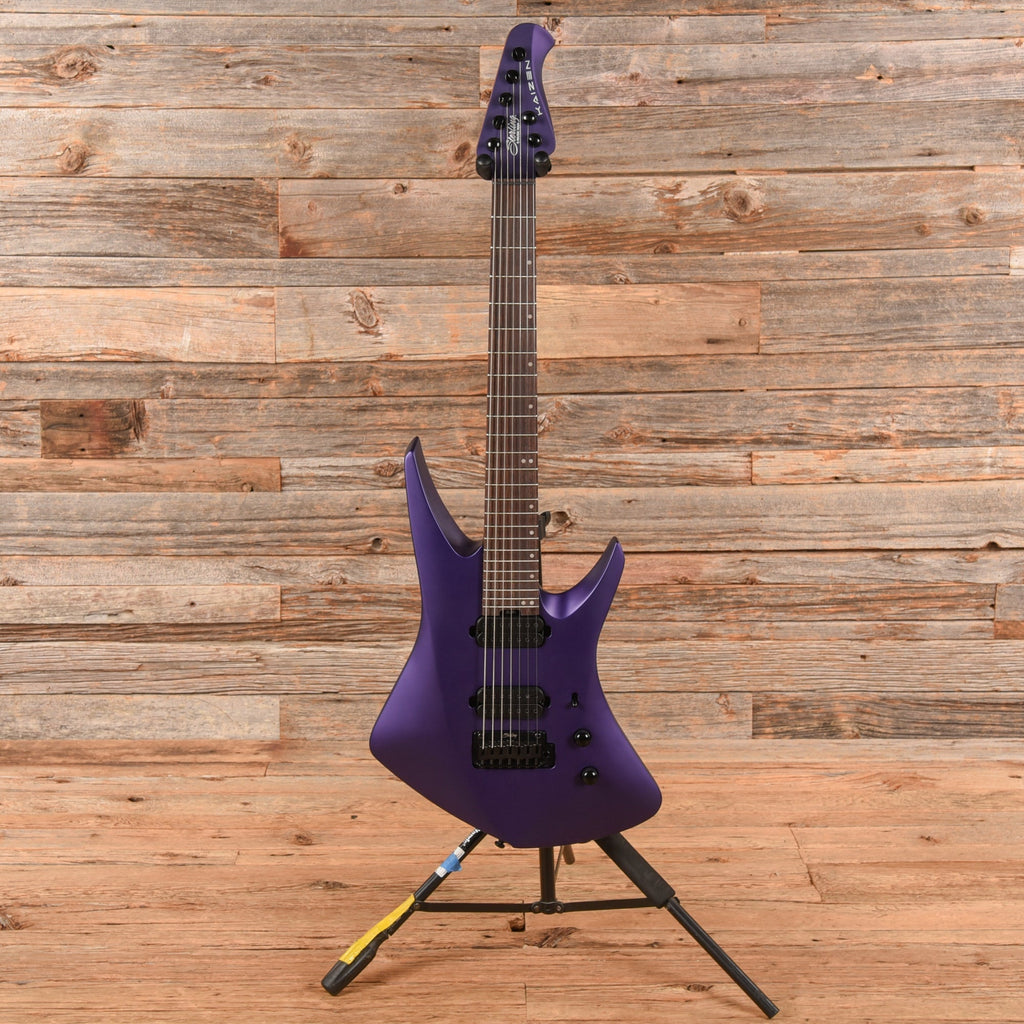 Sterling by Music Man Kaizen 7-String Firemist Purple Satin - Angle 4 | MUSICTONER