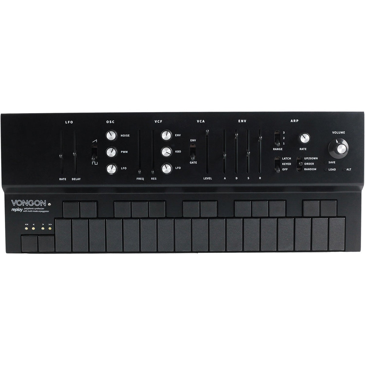 Vongon Replay Polyphonic Synthesizer with Multi-mode Arpeggiator - Black - MusicMarket
